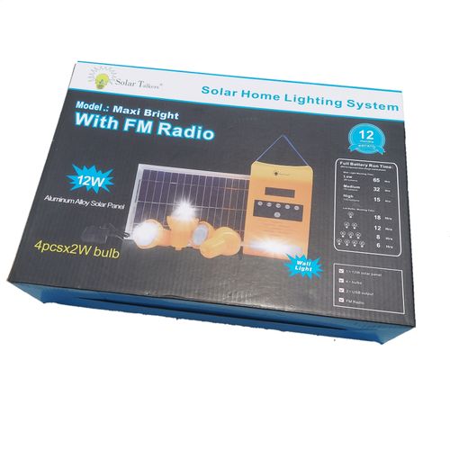 Solar Home Lighting System With FM Radio With 4pcs