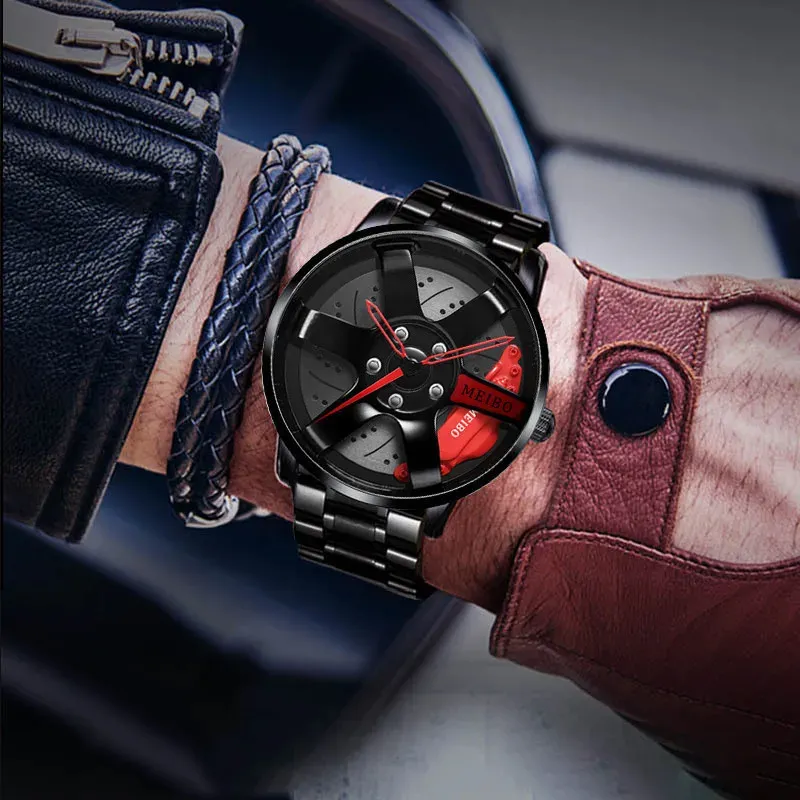 Men 3D Sport Car Wheel Wristwatches