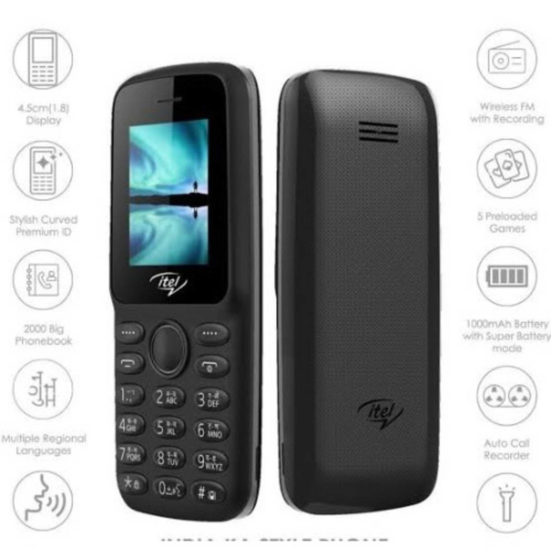 Itel 2166 Long Lasting Mobile Phone - Black